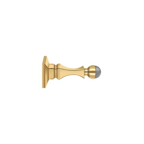 3-5/8 Height Baseboard Door Stop Lifetime Polished Brass